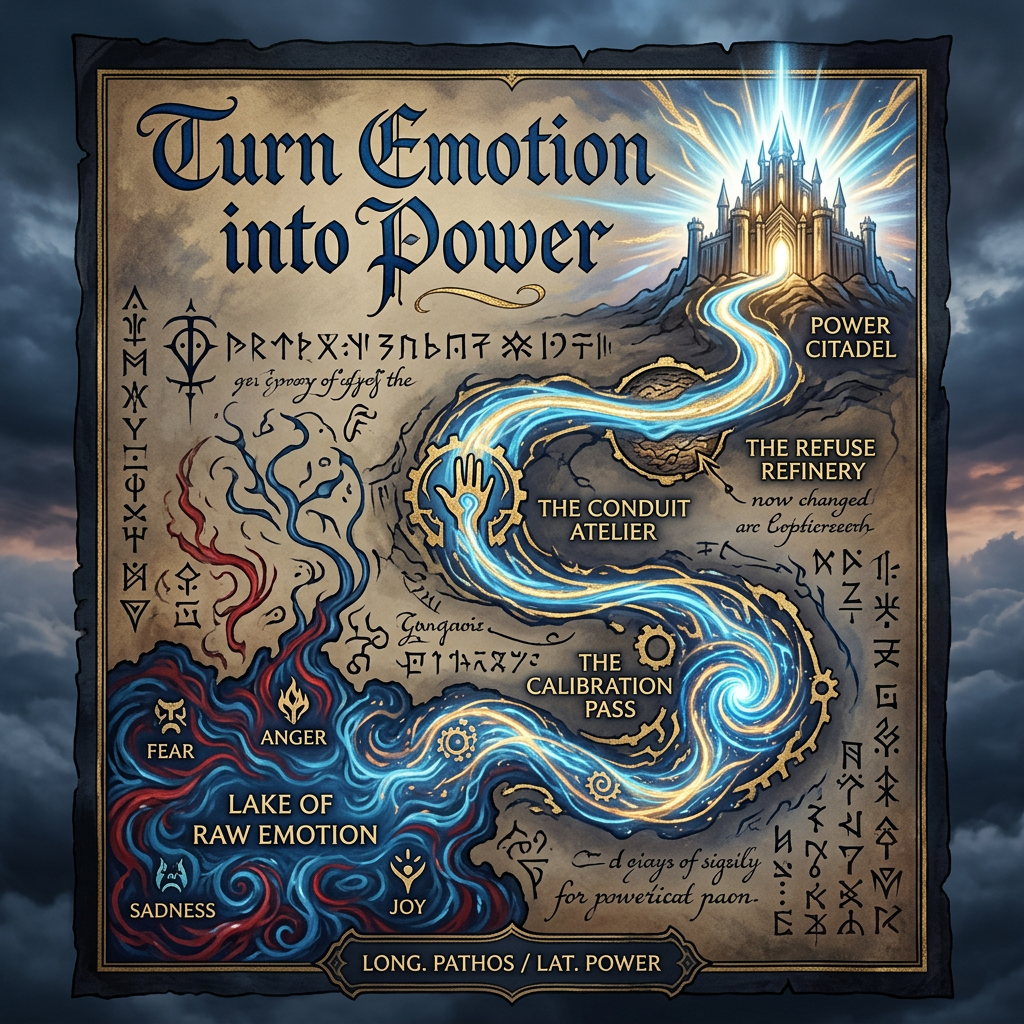 Map showing a flow from Lake of Raw Emotion through stages to Power Citadel